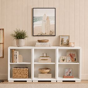 Callum Triple 2-Shelf Low Bookcase (75")