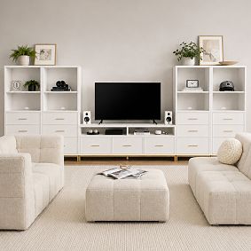 Blaire Media Double Bookcase with Drawers (160")
