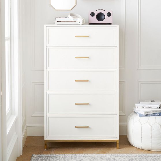 white and gold tall dresser Four Hands Fiona ensuring that it remains as solid as new for long Fery Tall Dresser Chest, 6