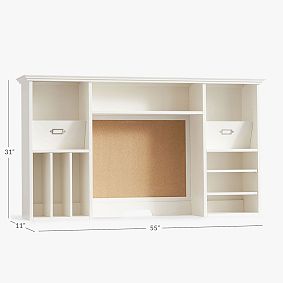 Hampton Storage Desk Hutch (55")