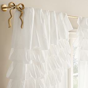 LoveShackFancy Gala Ruffle Light-Filtering Curtain, Set of 2