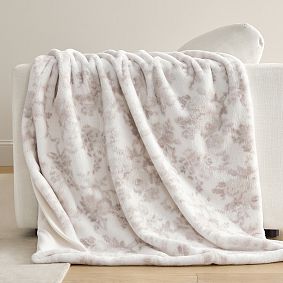 LoveShackFancy Damask Fur Throw