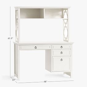Elsie Single Pedestal Hutch Desk (48"x22")