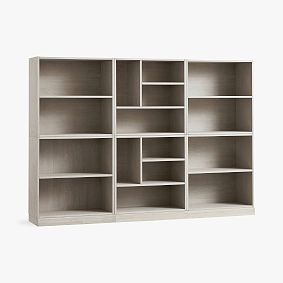 Stack Me Up Wall Bookcase with Double Mixed Shelves (90")