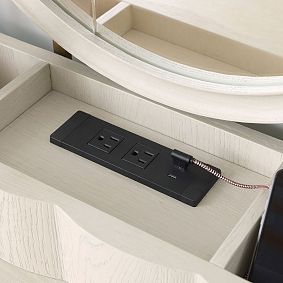 Fluted Smart Storage Vanity Desk (61"w x 19.5"d)