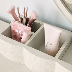 Fluted Smart Storage Vanity Desk (61"w x 19.5"d)