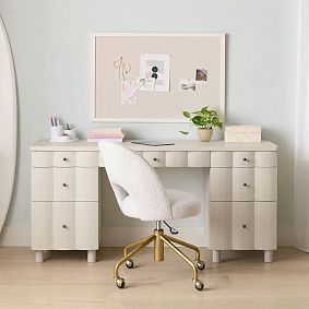 Fluted Storage Desk (61"w x 19.5"d)