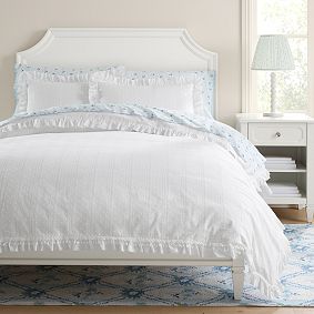Hill House Home Embroidered Scallop Stripe Duvet Cover