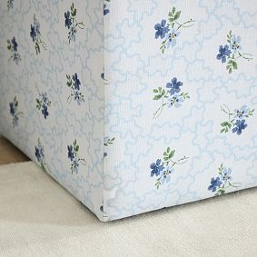 Hill House Home Clematis Scallop Blue Storage Bench