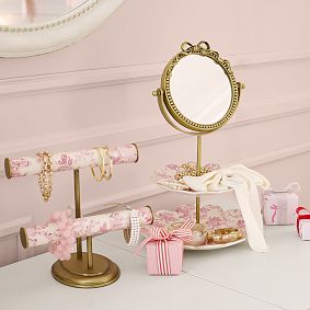 LoveShackFancy Tiered Jewelry Display With Vanity Mirror (9.75"x9.75")