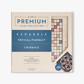 3-in-1 Premium Game Collection: Scrabble<sup>&reg;</sup>, Trivial Pursuit<sup>&reg;</sup>, &amp; Cribbage