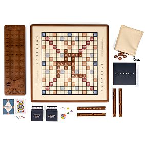 3-in-1 Premium Game Collection: Scrabble<sup>&reg;</sup>, Trivial Pursuit<sup>&reg;</sup>, &amp; Cribbage