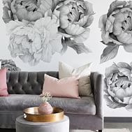 Midnight Peonies Peel & Stick Decal