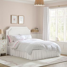 Auburn Upholstered Piped Classic Skirted Bed