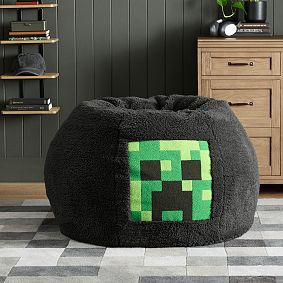 Large Minecraft Charcoal Bean Bag Chair