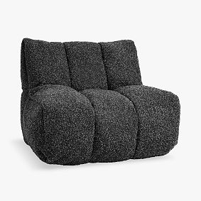 Open Box: Channeled Lounger - Melange Boucle Charcoal