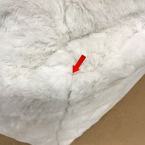 Open Box: Modern Bean Bag Lounger - Polar Bear Faux Fur Ivory