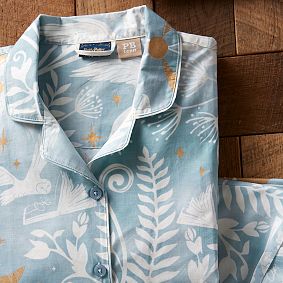 Harry Potter<sup>&trade;</sup> Magical Damask Organic Flannel Pajama Set - Mystic Mint