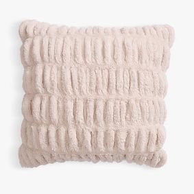 Ruched Faux Fur Pillow Cover