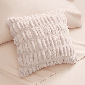 Ruched Faux Fur Pillow Cover