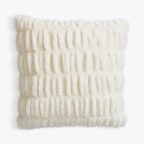 Ruched Faux Fur Pillow Cover