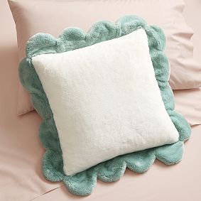 Scallop Faux Fur Pillow