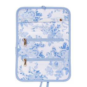 LoveShackFancy Damask Roll-Up Jewelry Organizer