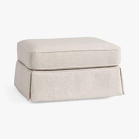 Open Box: Auburn Ottoman (28") - Eco Performance Textured Weave Oatmeal
