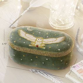 Harry Potter<sup>&trade;</sup> Hedwig<sup>&trade;</sup> Beaded Velvet Jewelry Box