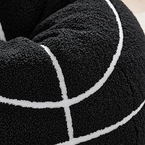 Large Basketball Sherpa Black Bean Bag Chair Slipcover Only