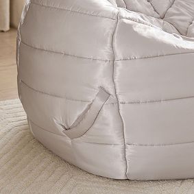 Large Champagne Puffer Bean Bag Chair Slipcover Only