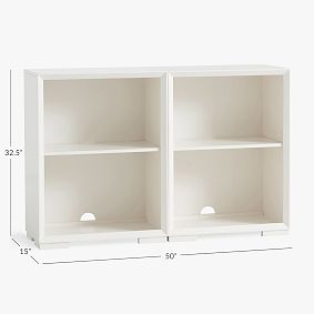 Callum Double 2-Shelf Low Bookcase (50")