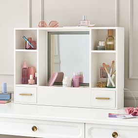 Glam Light-Up Desktop Vanity With Storage (20"w x 29"d)