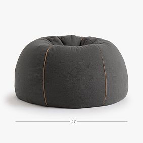 Large Camden Faux Fur Charcoal Bean Bag Chair Slipcover Only