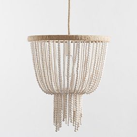 Wood Beaded Chandelier (15")
