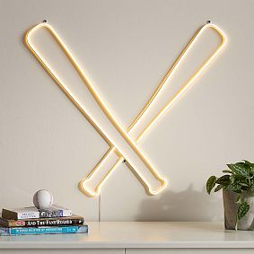 Baseball Bat Neon Wall Light