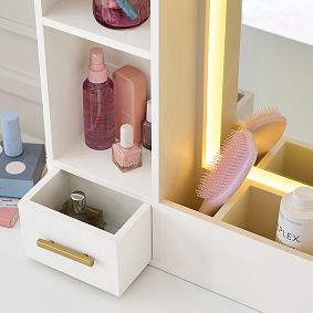 Glam Light-Up Desktop Vanity With Storage (20"w x 29"d)