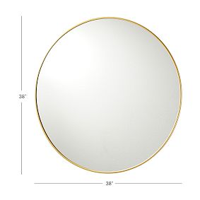 Metal Framed Round Mirror (38")