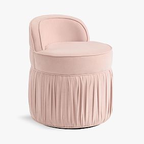 Open Box: Leona Vanity Stool - Performance Plush Chenille Sepia Rose