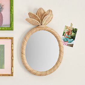 Lilly Pulitzer No Nails Rattan Pineapple Mirror (13"x22")
