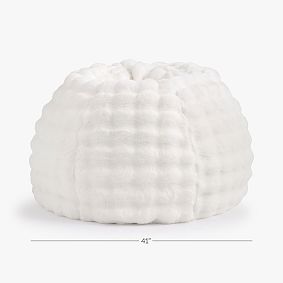 Large Marshmallow Faux Fur Ivory Bean Bag Chair Slipcover Only