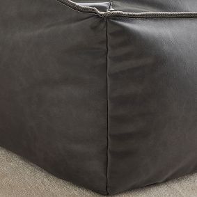 Large Faux Leather Charcoal Modern Beanbag Lounger