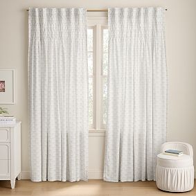 Smock Top Bow Light-Filtering Curtain