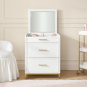 Blaire Flip Top Desk with Mirror (24"w x 20.75"d)