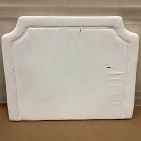 Open Box: Auburn Piped No Nails Headboard, Twin - Everyday Velvet White w/White Piping