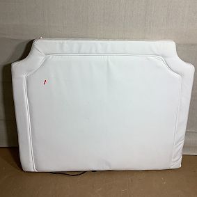 Open Box: Smart Auburn Piped No Nails Dorm Headboard, Twin - Everyday Velvet White w/ White Piping