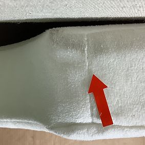 Open Box: Smart Auburn Piped No Nails Dorm Headboard, Twin - Everyday Velvet White w/ White Piping