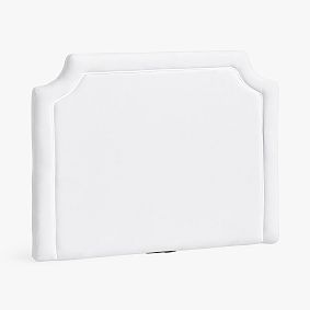 Open Box: Smart Auburn Piped No Nails Dorm Headboard, Twin - Everyday Velvet White w/ White Piping