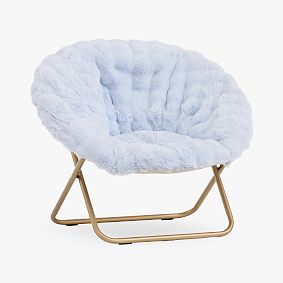 Hang A Round Chair, Marshmallow Fur, Arctic Ice, Brass