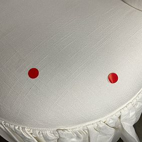 Open Box: LoveShackFancy Tufted Swivel Vanity Chair - Performance Linen Blend White